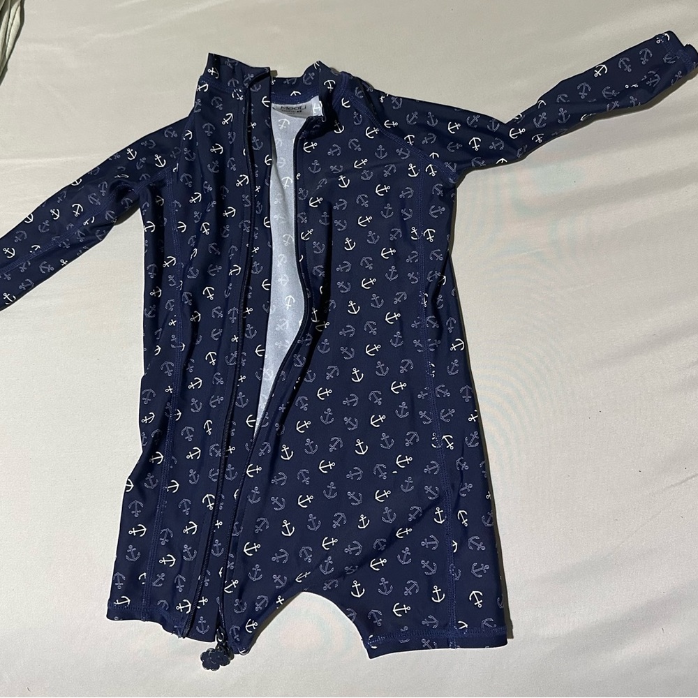 Navy Blue Anchor Print swimsuit